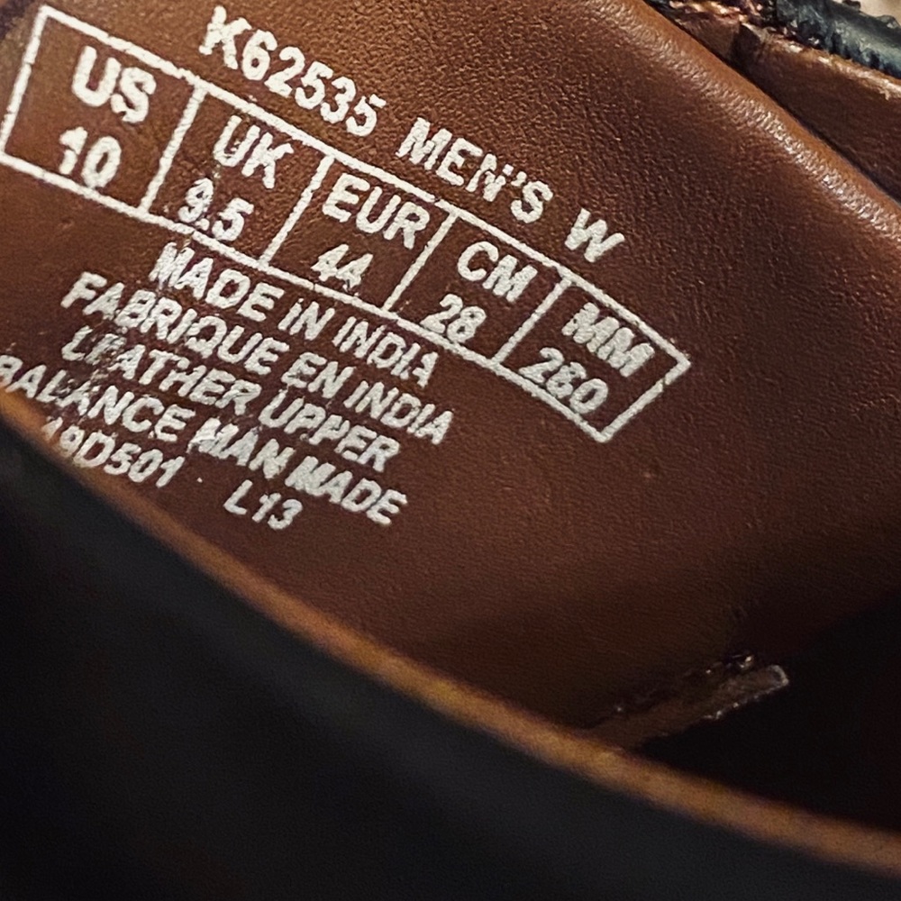 🌟3xHP🌟Like New! Black Leather Rockport Bike Toe Oxford w/ Adiprene Adidas 10W - Picture 7 of 8